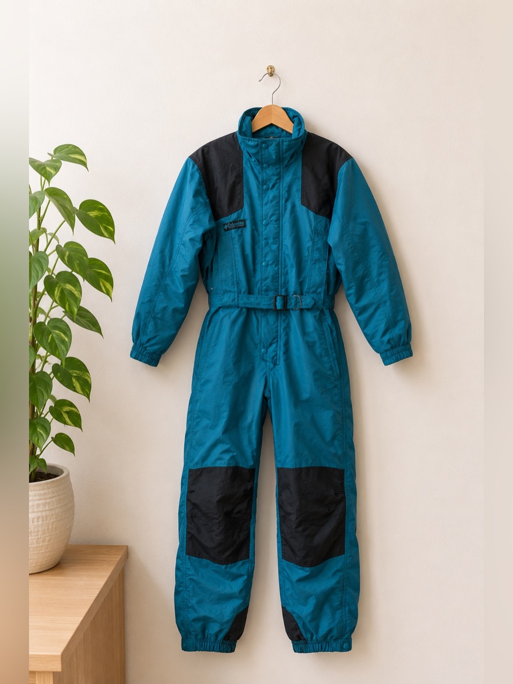 Columbia Men’s Turquoise One‎ Piece Snowsuit Sz M Fleece Lined Vintage Ski Suit